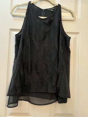 🦋 Zac & Rachel Black Chevron Textured Sleeveless Tank size medium